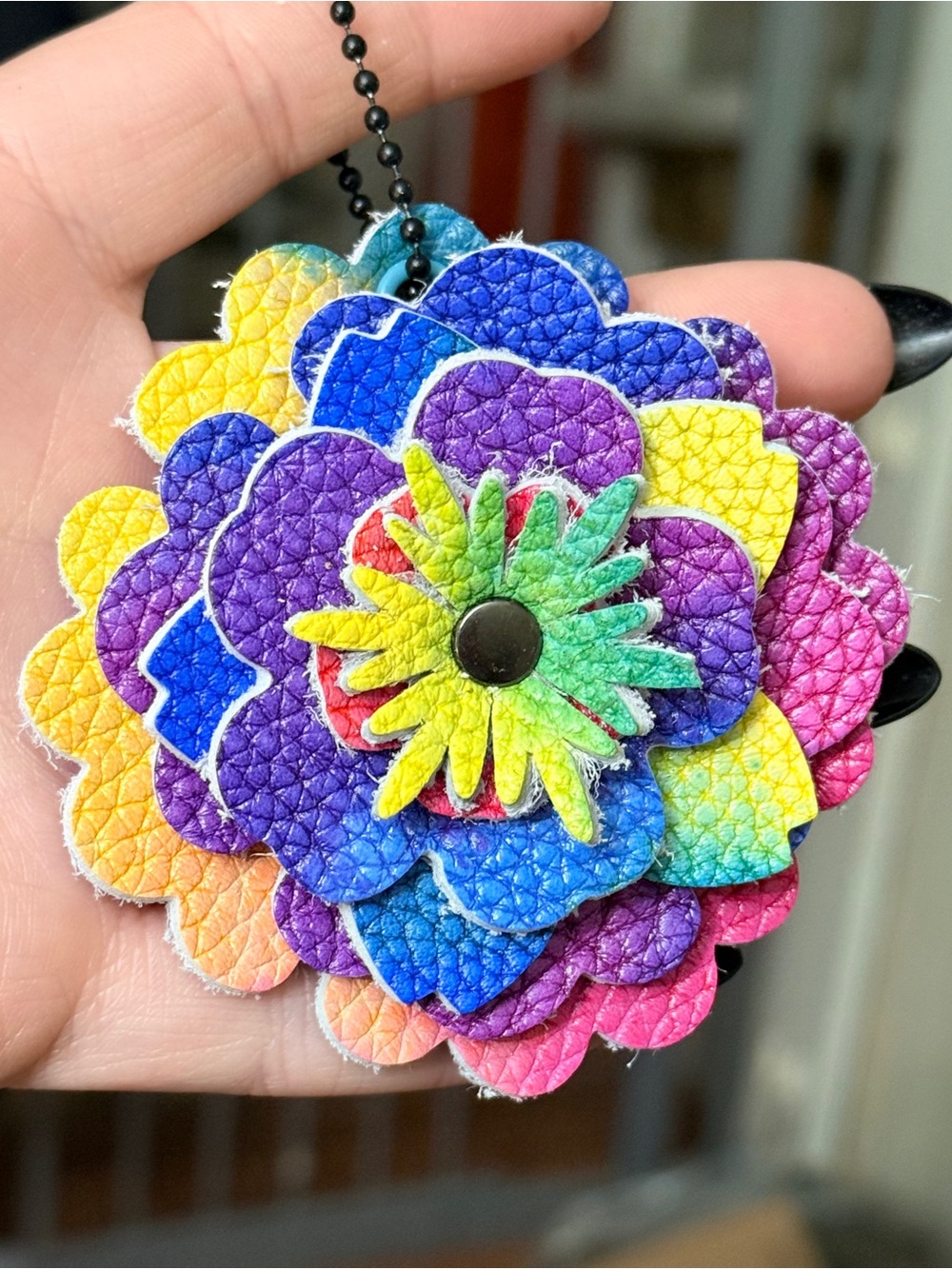 Handmade Hand Dyed Floral Bag Charm